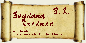 Bogdana Krtinić vizit kartica